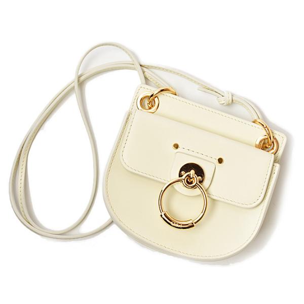 ミニショルダーバッグ/ミニポーチ/ポシェット Chloe TESS ストラップ付ポーチ オフホワイト 2way CHC20UP501A3