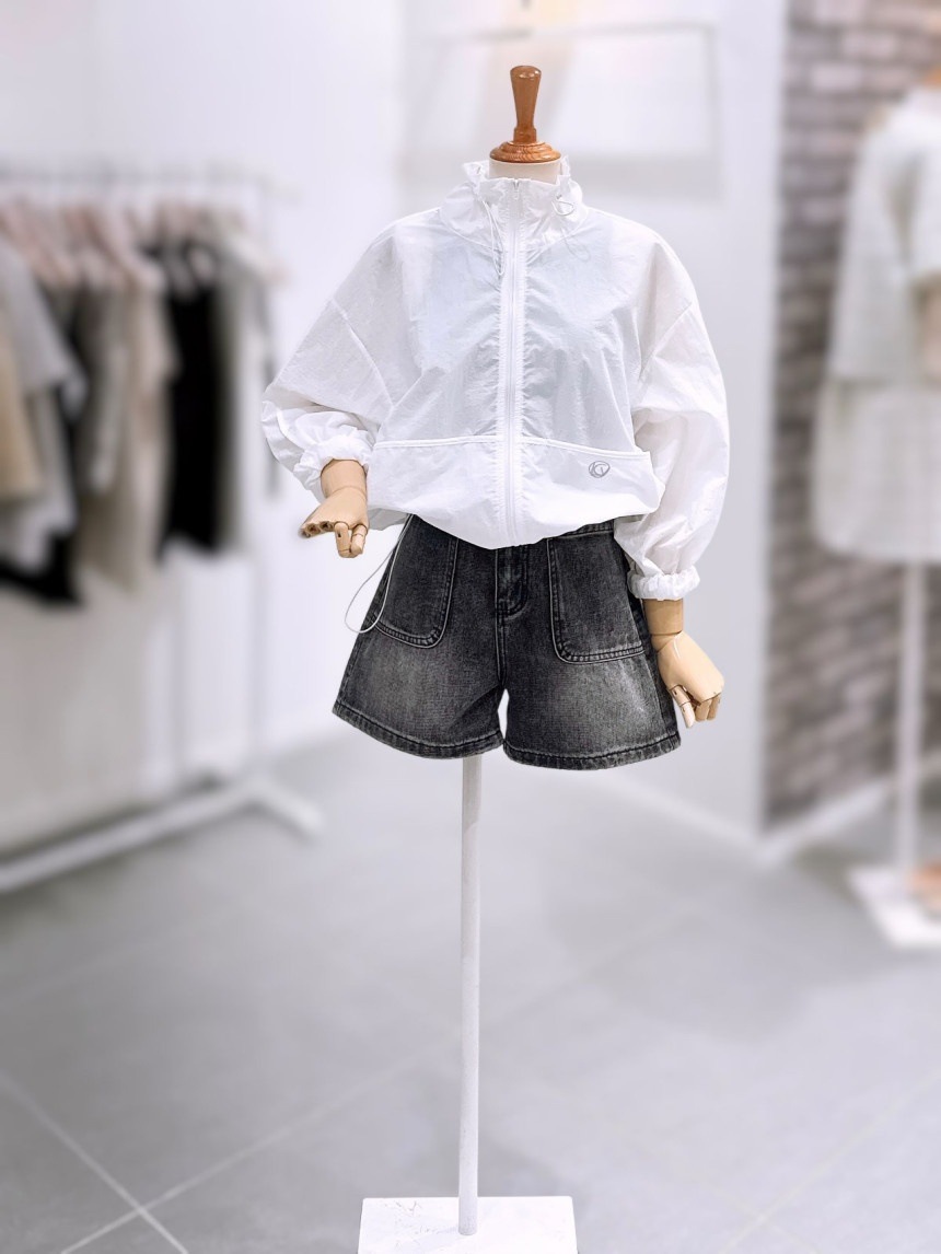 LECCOVE ネックストリングジップアップジャンパー