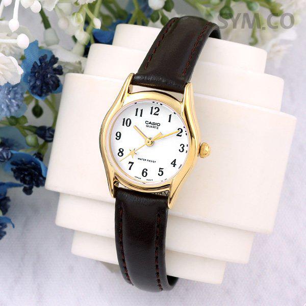 LTP-1094Q-7B4 クラシック 秒針 アナログ カジュアル レディース レザー 腕時計 d