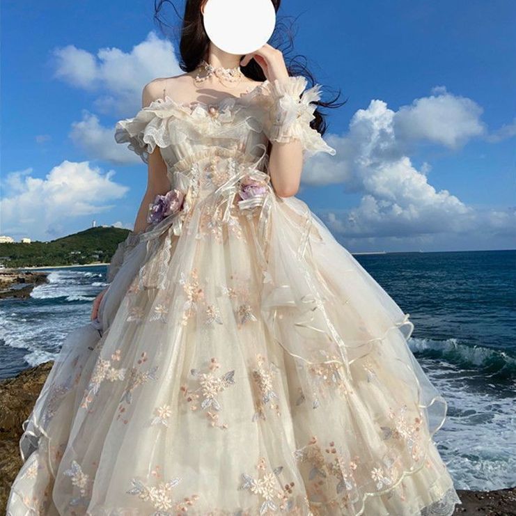 cosplay ロリータドレス 花神フローラロリータスカート刺繍夏のロリータ花嫁スカート華やかで甘い