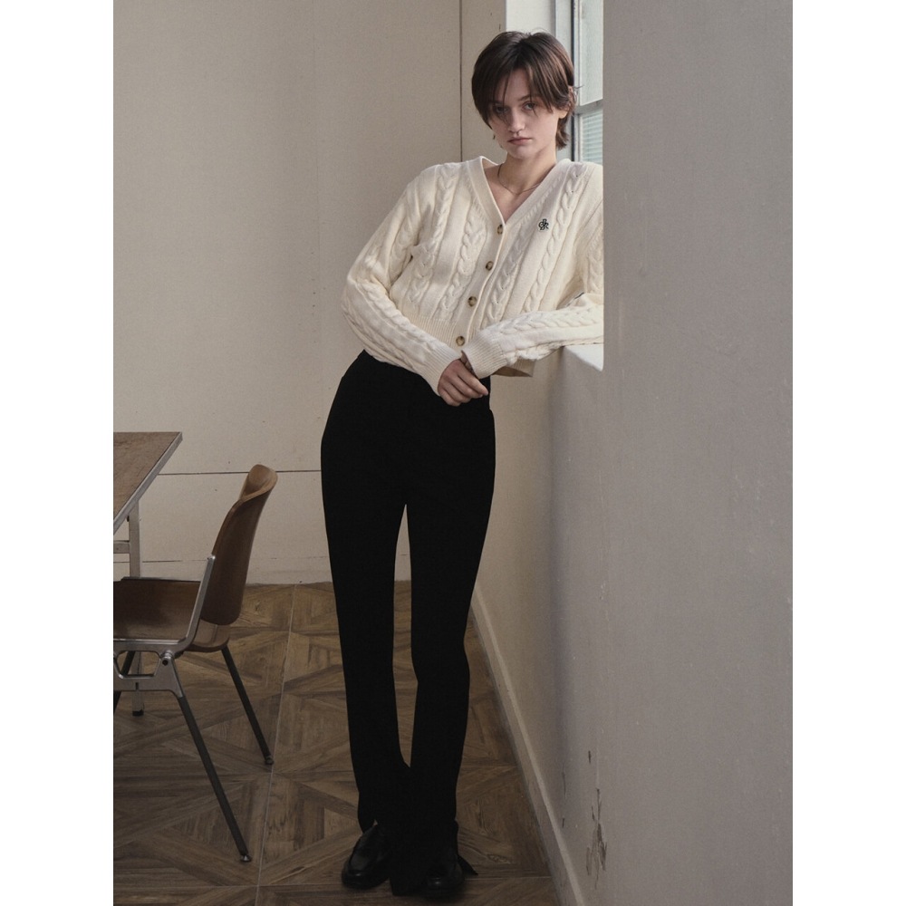 CITYBREEZEスリットブーツカットスラックスブラック 9,699円