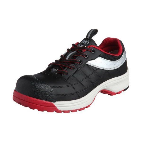 MPN-902-BK/R-25.0 ブラック/レッド トウガード付 ワイド樹脂先芯入りスニーカー メーカー直送