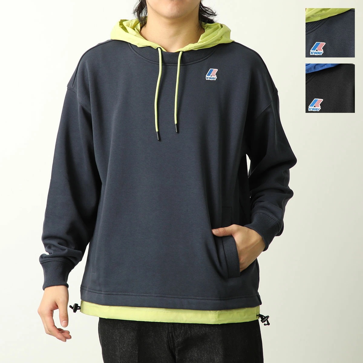 K-WAY ケーウェイ パーカー DONATIEN ドナティアン K51318W メンズ プルオーバー スウェット フーディ 長袖 ロゴ カラー2色