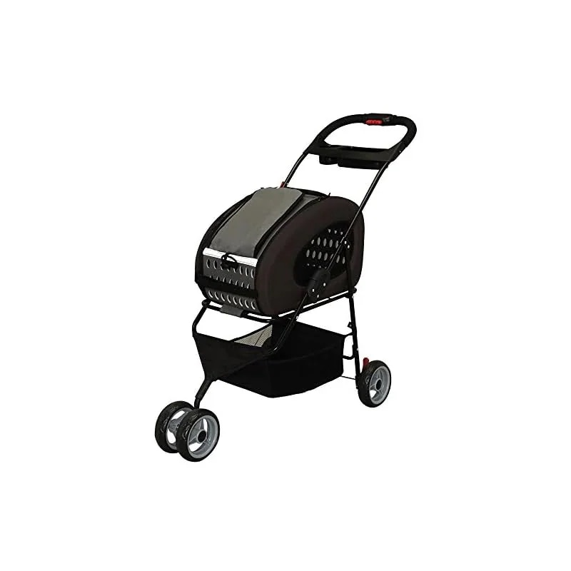 【即納】アイリスオーヤマ 犬用カート ペットカート 4WAY 折りたたみ 取り外し 分離可 ブラウン 小型犬