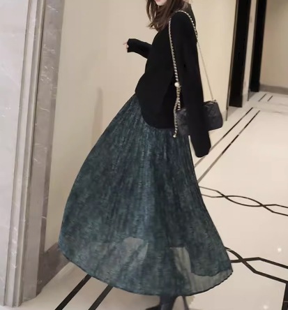 レディース スカート ボトムス フレア プリーツスカート フレアスカート ミモレ ロング アンクル丈 フレア セミフレア Aライン ドレープ 透け感 薄手 大人可愛い きれいめ 上品 おしゃれ