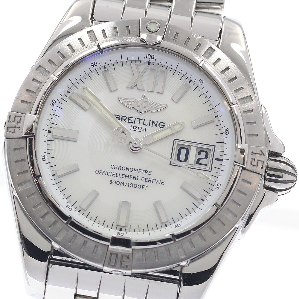 ブライトリング BREITLING A49350 ウィンドライダー コックピット ビッグデイト 自動巻き メンズ 保証書付き_954726【中古】