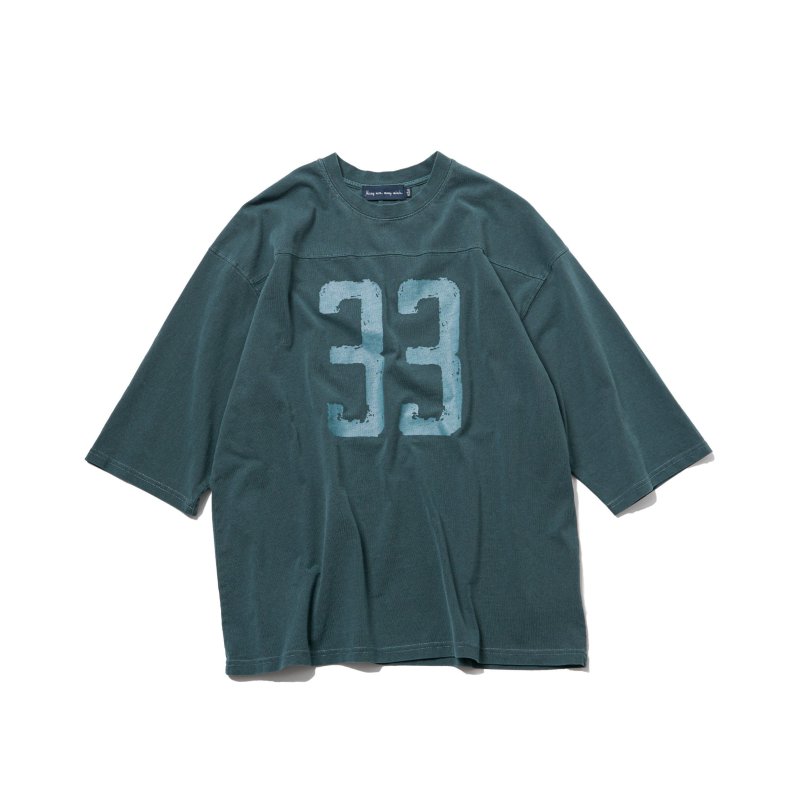 numberプリント ピグメント加工 フットボールTシャツ