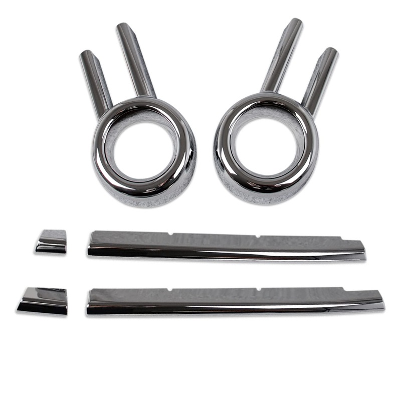 スズキ スペーシア カスタム MK53S（Spacia Custom）フロント フォグランプ ガーニッシュ＋フロントアンダー グリルモール ガーニッシュ トリム メッキシルバー