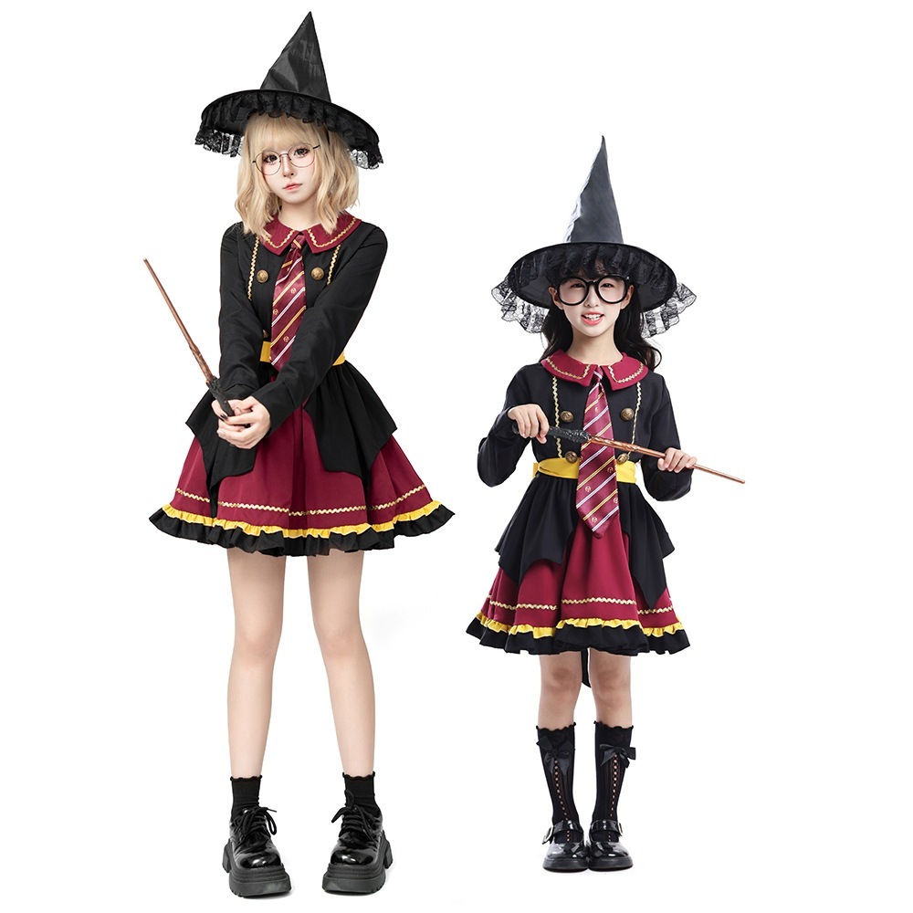 【1点ご購入 で10点プレゼントいたします】2025年ハリー・ポッターのコスプレ服女の子の大人の親子服コミックショー魔法使いスーツ