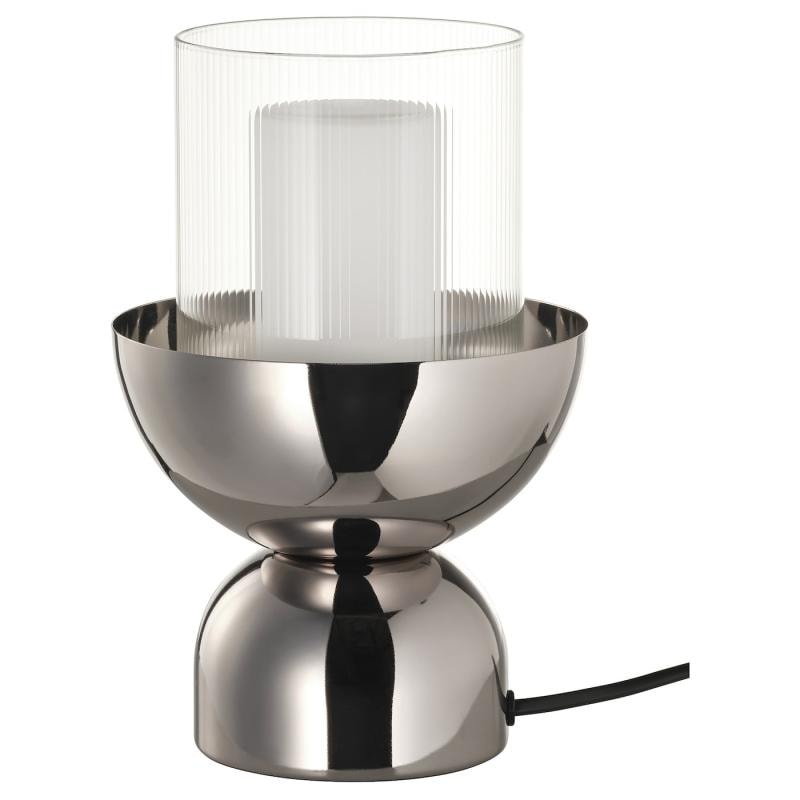 ACKJA アッキャ / MOLNART モールナルト テーブルランプ 電球付き - ニッケルメッキ/円筒形 ストライプ 5,576円