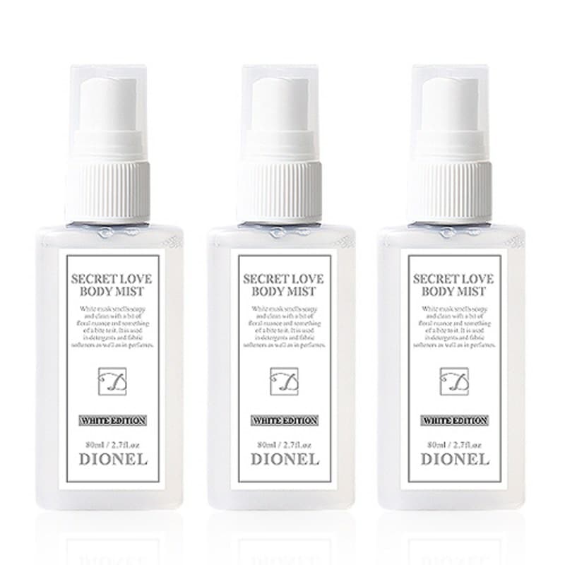 ディオネル シークレットラブ ホワイトエディション ボディミスト 花の香り80ml3個