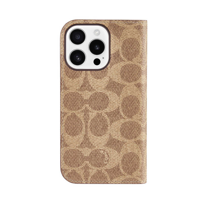 COACH　iPhone 16 Pro Coach Folio Case - Signature Tan w/ Recycled　CH054144