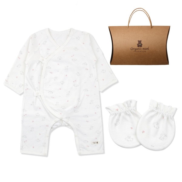 ギフトラッピング うさぎ年 出産祝い コインべネガウン+ミトン 2点セット