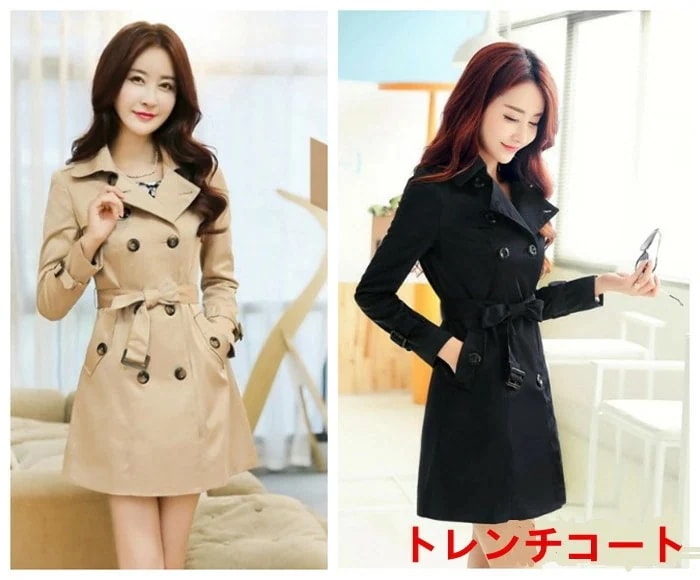 【2025年新発売】 ロング丈 スプリングコート レディース ベーシック トレンチコート フレア フリル裾 春 トレンチ コート スプリング レインコート 撥水加工 通勤 ウエストベルト付　母日ン ロ