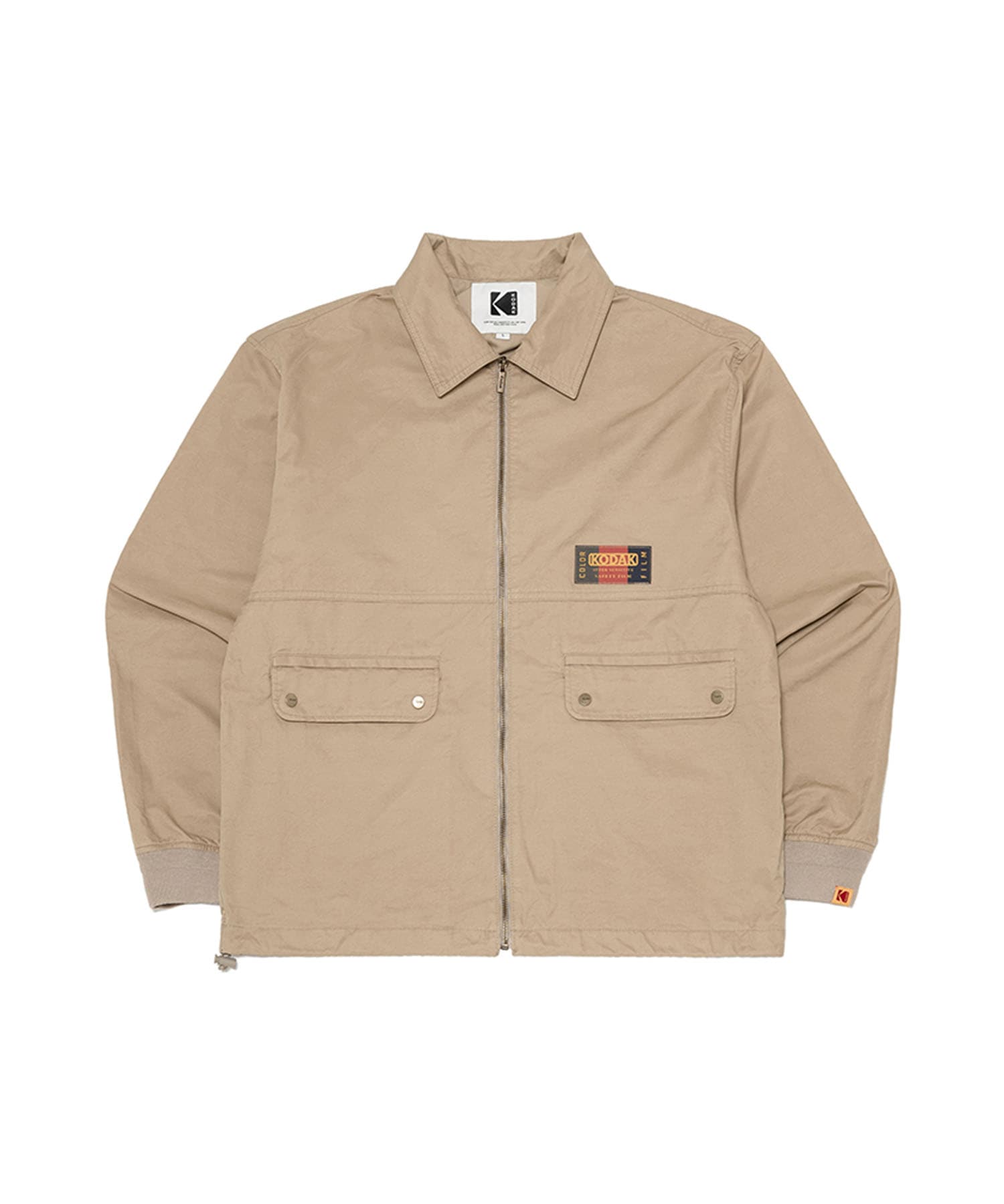 コダックコダカラースタンネックコットンジャケットベージュ