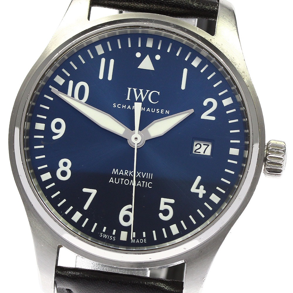 箱保証書付き【IWC SCHAFFHAUSEN】IWC パイロットウォッチ マークXVIII デイト IW327010 自動巻き メンズ_740531【中古】