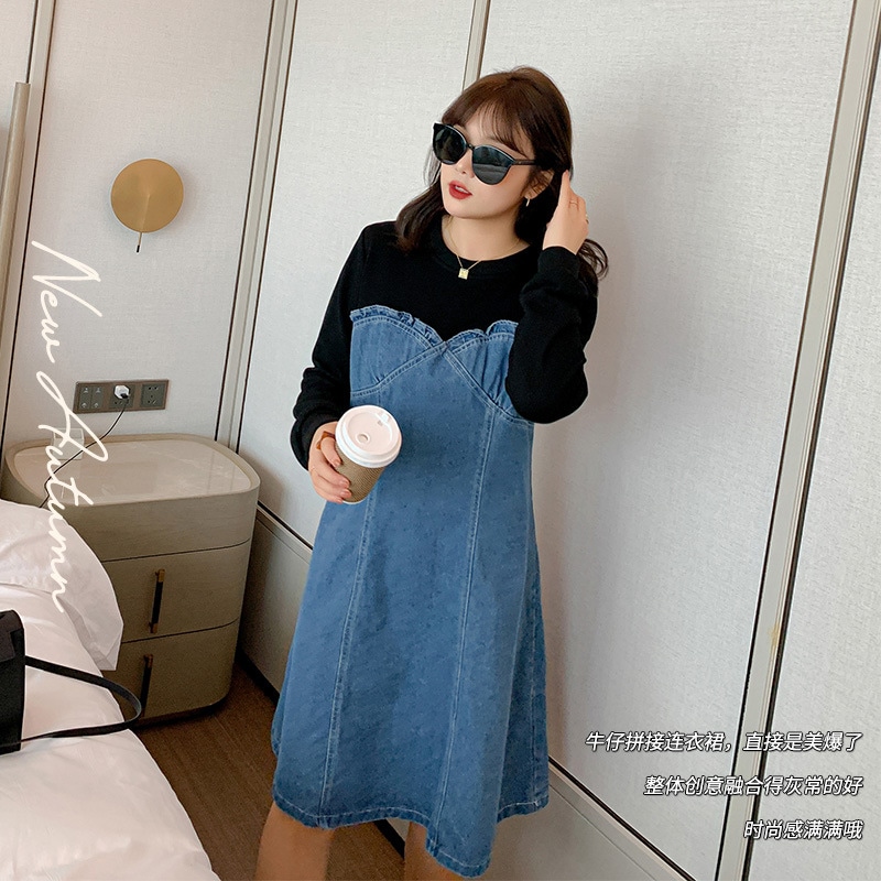 春夏 韓国 マタニティウェア 大きいサイズ ロング丈ワンピース 妊婦 花柄ワンピース 長袖 妊娠服 11,877円