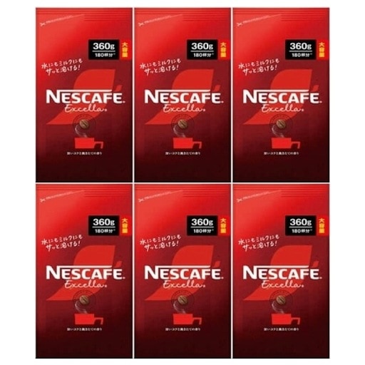 エクセラ 詰め替え 360g インスタントコーヒー 6個セット 賞味期限2027年4月