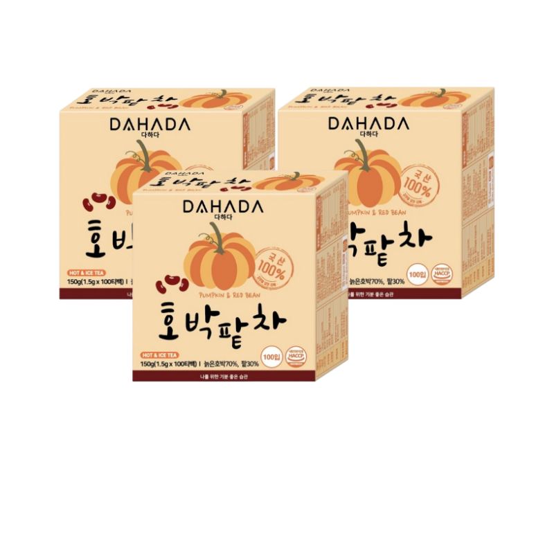 [むくみ解消(][100個入り]韓国茶カボチャ小豆茶( コスパの良い3個セット)