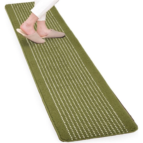 優踏生 洗いやすいキッチンマット 約45x240cm グリーン