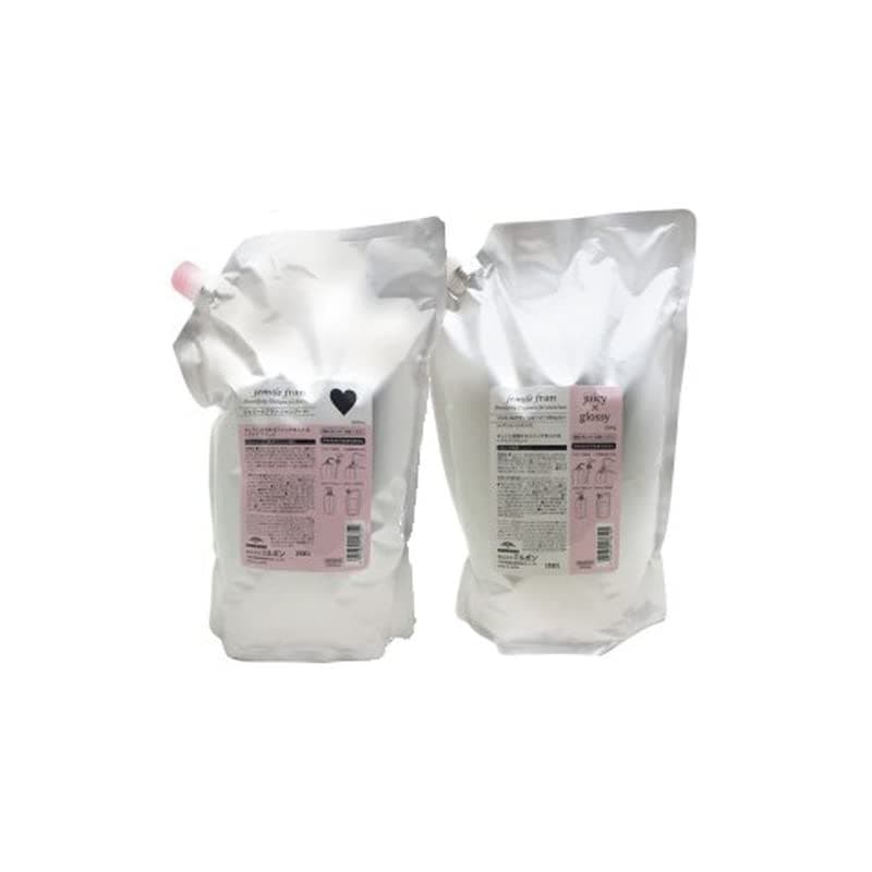【即納】ミルボン ジェミールフラン シャンプー ハート H 2500ml + トリートメント ジューシーグロッシー 2500g 詰替業務用セット