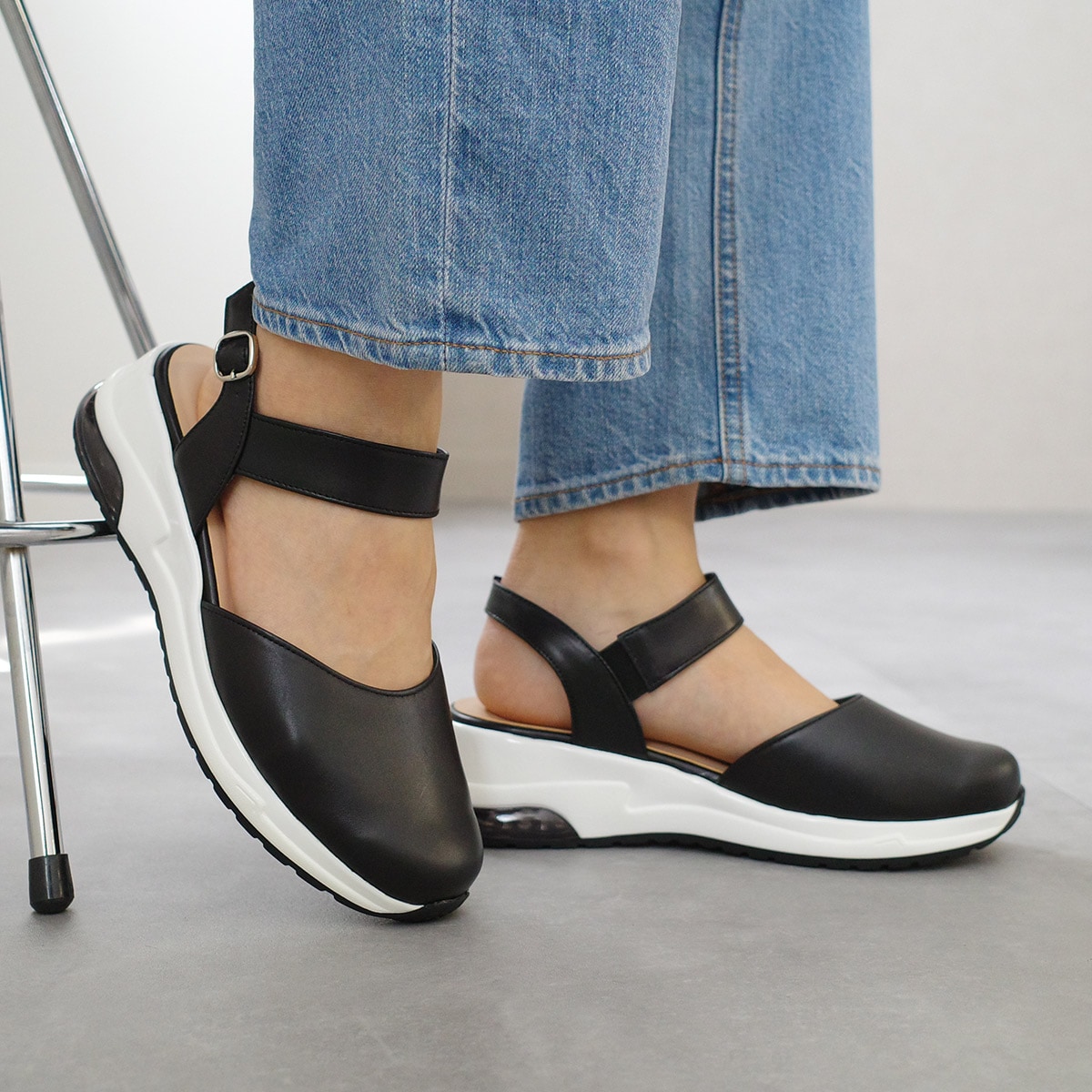 本革スポーツサンダル レディース