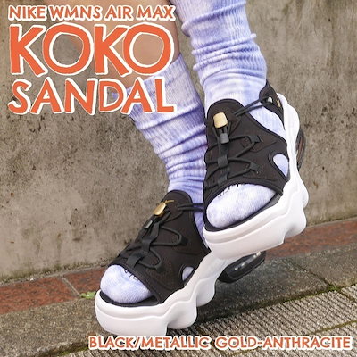ナイキ NIKE AIR MAX KOKO ココ 厚底 サンダル BLACK/METALLIC ...のサムネイル