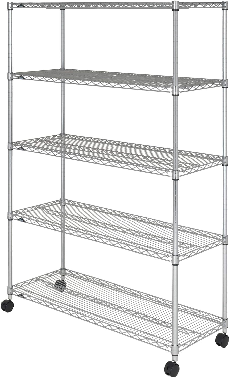 ドウシシャ ルミナス レギュラー ラック スチールラック 収納棚 幅120 5段 サビに強い 防錆加工 業務用 耐荷重250kg (棚板1枚あたり) キャスター付き 豊富なカスタムパーツ
