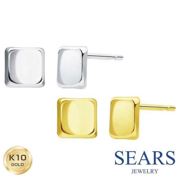 ピアス 10金 スタッドピアス K10 地金 スクエア 誕生日 プレゼント ゴールド ギフト ジュエリー 11,689円