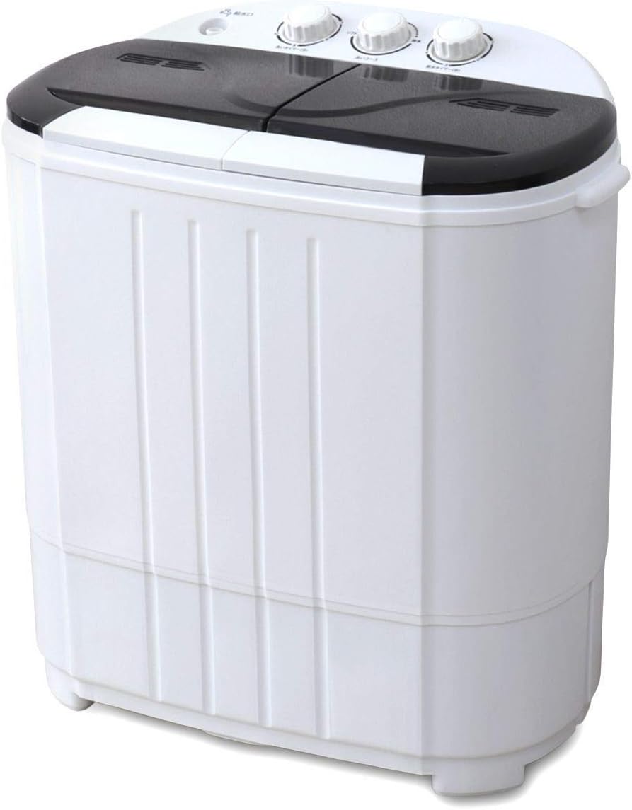 ワイマール 洗濯機 3.6kg 二槽式 一人暮らし シンプル ダイヤル式 タイマー機能付き 二層式 コンパクト ベビー用品 ペットの世話 (ブラック)