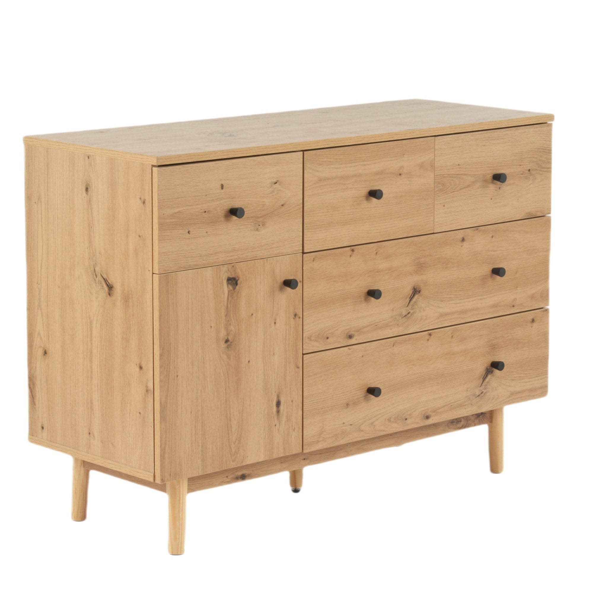 リビングボード 収納棚 チェスト 幅100cm サイドボード 収納棚 引き出し5杯 【国内発送】キャビネット 洋服 分類収納 タンス 収納 サイドボード リビング収納 おしゃれ 木目調 北欧 おしゃれ