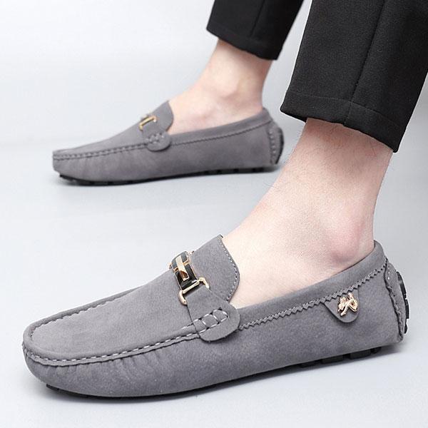 ドライビングシューズ ローファー メンズ シューズ 靴 ワンポイント スリッポン デッキシューズ ビットシューズ スウェード調 モカシン