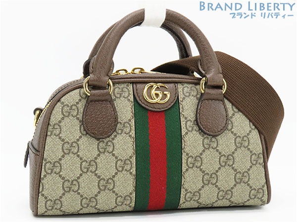未使用グッチオフィディアGGスプリームシェリーライン2WAYトップハンドルミニボストンバッグショルダーバッグ724606