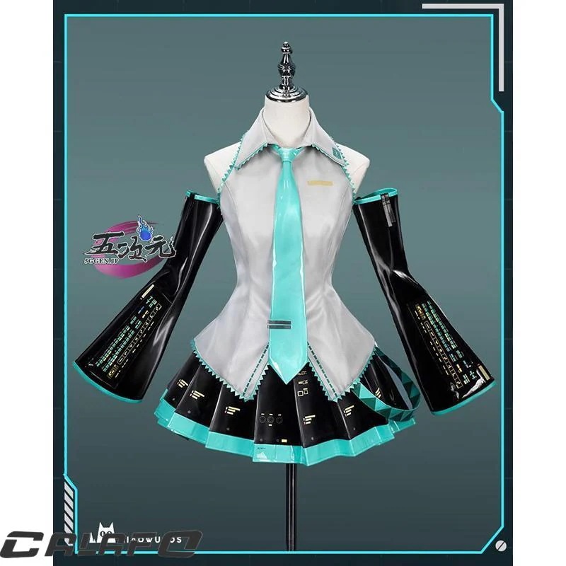 【期間限定】猫屋小舗　ボーカロイド　初音ミク　通常V　コスプレ衣装　中国公式許可あり　ウィッグ　髪飾り　ヘッドホンセット　靴　追加可能