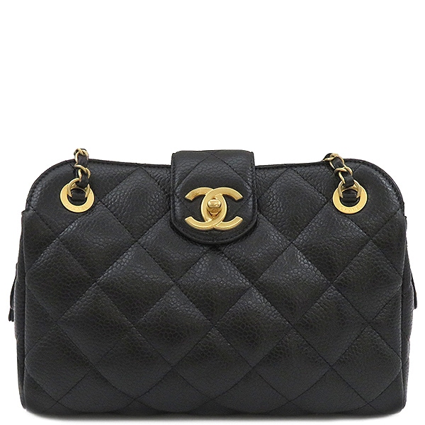 シャネル CHANEL ショルダーバッグ マトラッセ ラージボーリングバッグ キャビアスキン ブラック ヴィンテージ金具 黒 AS4978 ランダムシリアル 【箱】【中古】