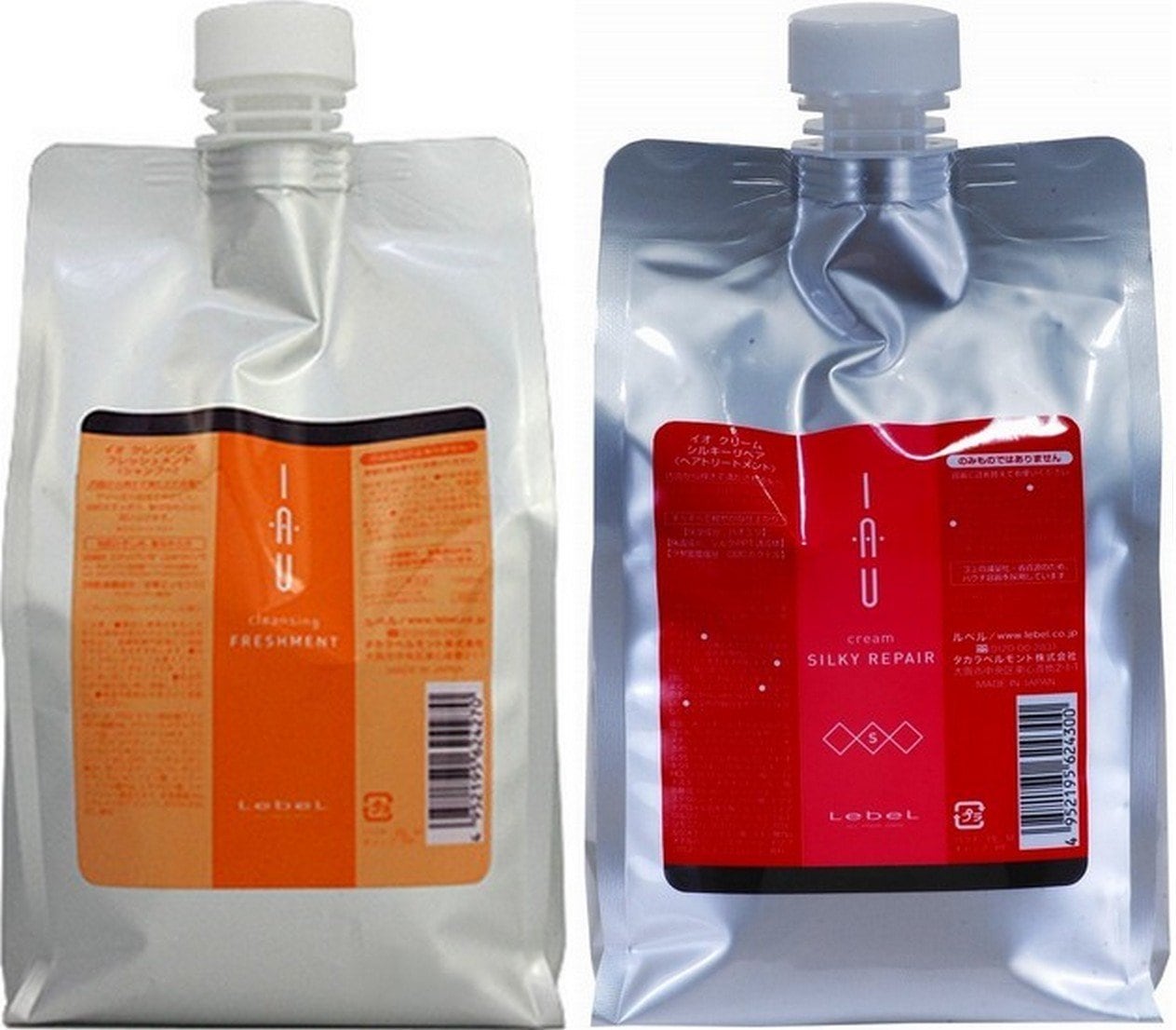 ルベル IAU イオ クレンジング フレッシュメント シャンプー 1000ml&イオ クリーム シルキーリペア トリートメント1000ml 詰め替え セット