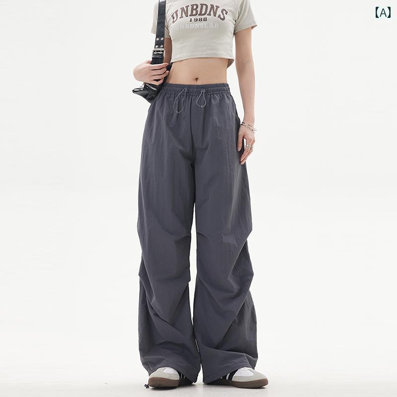 カーゴパンツ　メンズ　レディース YOOTDS アメリカン パラシュート アサルト パンツ レディース ワイド レッグ カフス アウトドア レジャー オーバー オール メンズ 夏 薄手