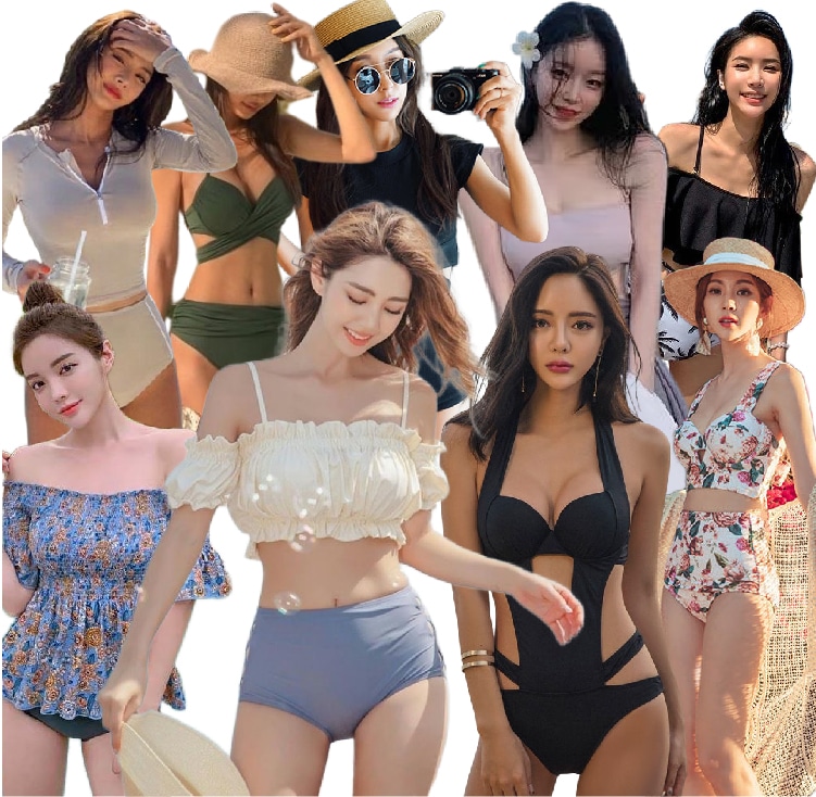 韓国ファッションレディース水着 可愛いビキニ 体型カバー 激安水着!