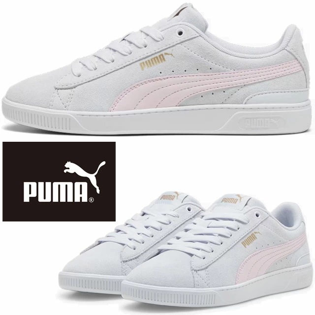 プーマ スニーカー レディース ビッキー v3 ローカット カジュアルシューズ 運動靴 383023 17 シルバーミスト-ウィスプ オブ ピンク