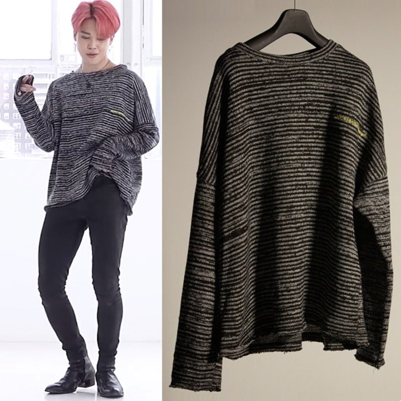 bts ジミン着用 [differentbutsame] embroidery knit