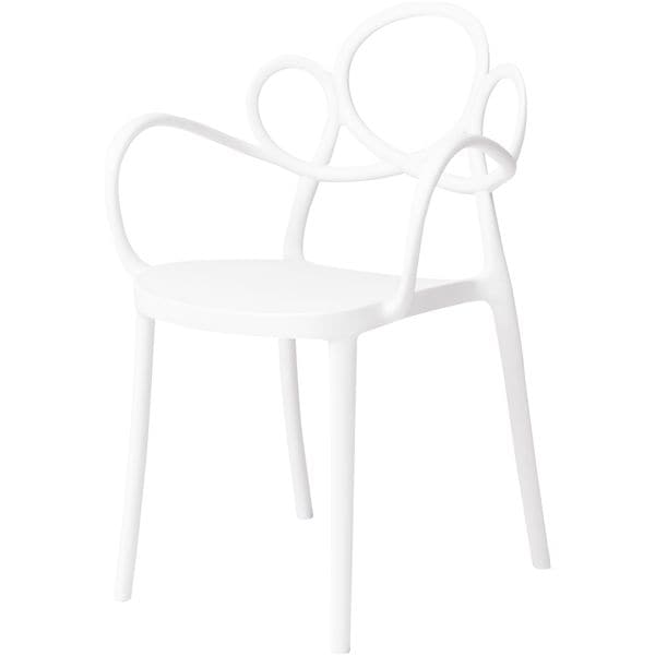 アームチェア ホワイト （約W56.5×D53×H83.5×SH45cm） 完成品