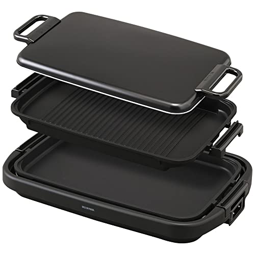 ホットプレート 大型 2枚 ブラック SWHP-012-B (平面/焼肉)
