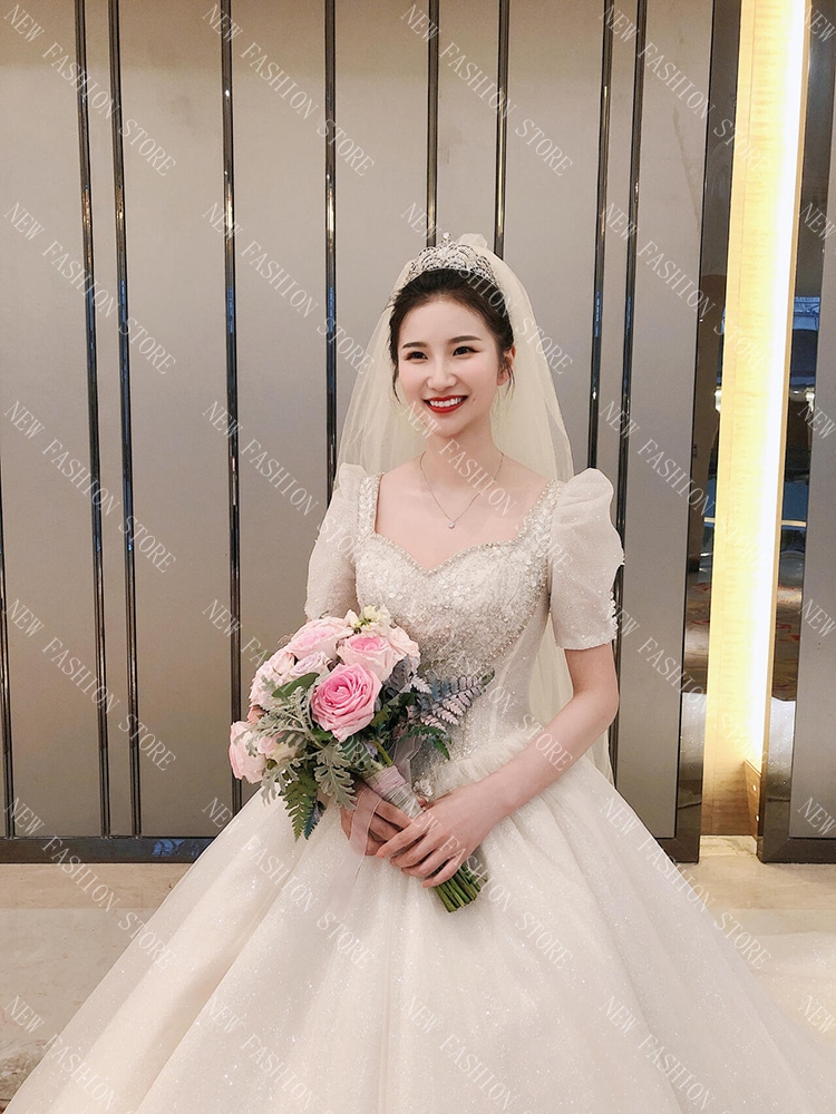 ウェディングドレスの新しい小柄なフランス式ウェディングドレス-32