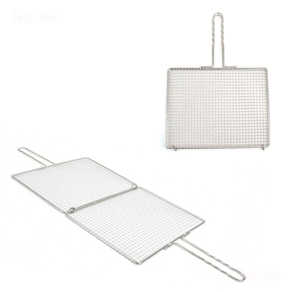 ステン二重グリル 二重グリル炭火焼き 33x26x45cm 7号