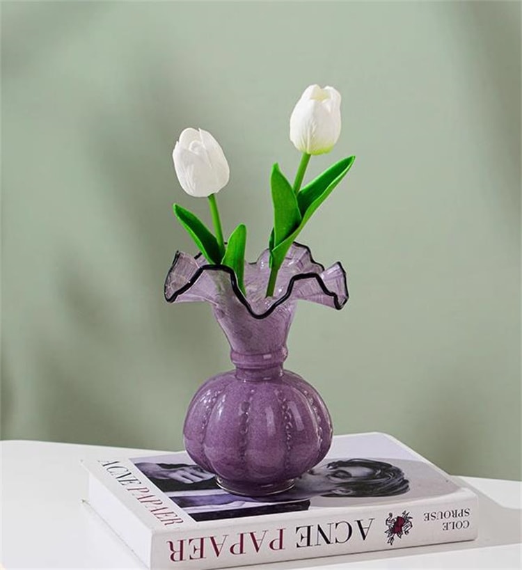 INSスタイル フラワーボトル ガラス 瑠璃 食卓置物 インテリア 花瓶置物 リビング フラワーアレンジメント 虹色の花瓶 フラワーアレンジメント 上品映え