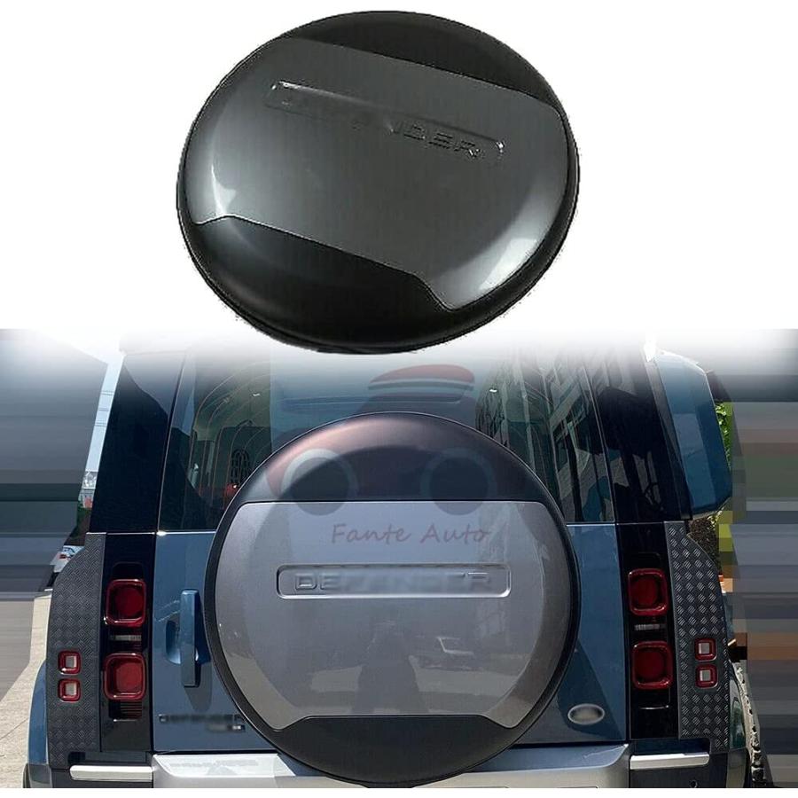 スペアタイヤカバープロテクター ランドローバー ディフェンダー 90 110 130 2ドア 4ドア 2020 2021 2022 2023 ABS樹脂 アイガーグレー