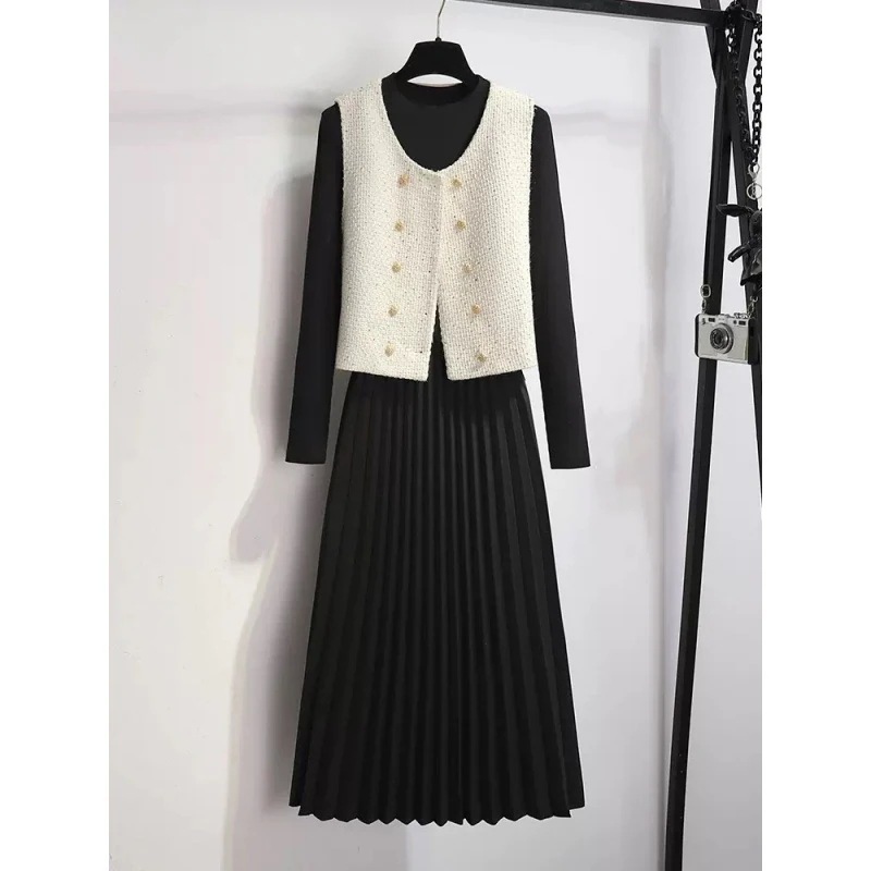ハイエンドのカスタマイズ-2025 早春の新作ドレスの女性の小さな香りの良いスタイルの美しいスーツのスカート早春のスカート