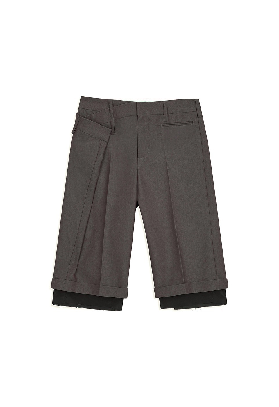 【OPEN Yy】 26SS WRAP OVER BERMUDA SHORTS : CHARCOAL