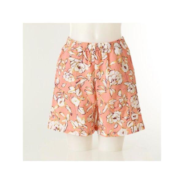 VEPS107W 女性 クレープ フラワープリント ショートパンツ ホームウェア_P423234524
