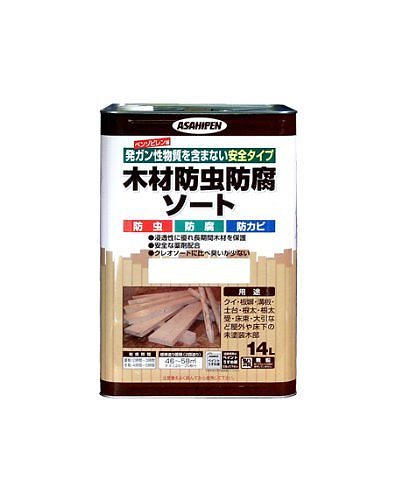 アサヒペン（まとめ買い）木材防虫防腐ソート 1L 透明（クリヤ） [x3缶セット]